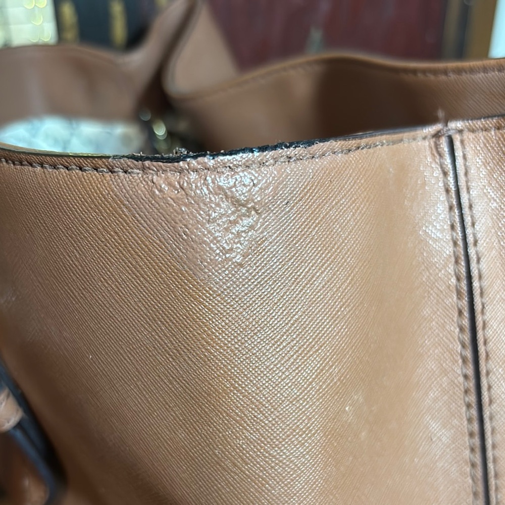 Kate Spade Tote Tan Dune Safiano Leather Ariel Structured Design and Dust Bag - Picture 10 of 17